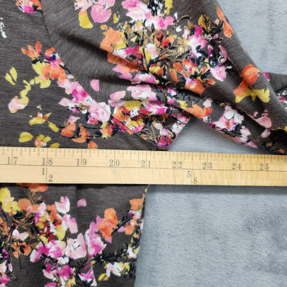 J. Jill Tunic Blouse Women's LARGE Petite Layered Brown Floral Top Career Casual - Picture 13 of 15